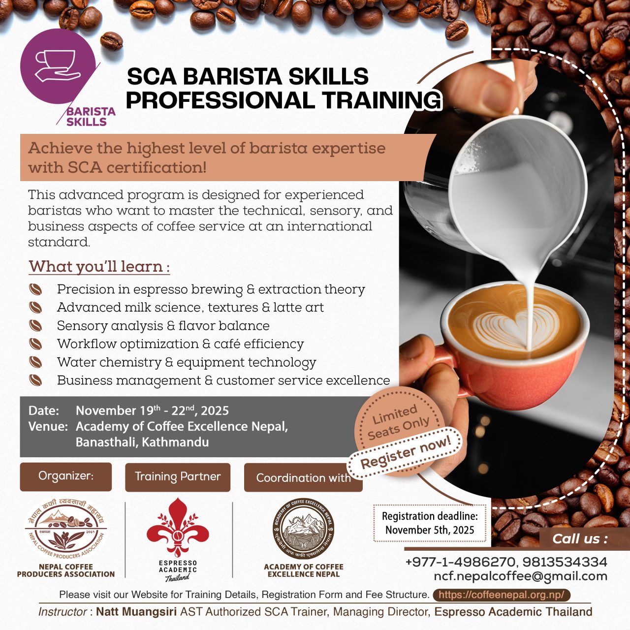 SCA Barista Skills – Professional Training – Nepal Coffee Federation