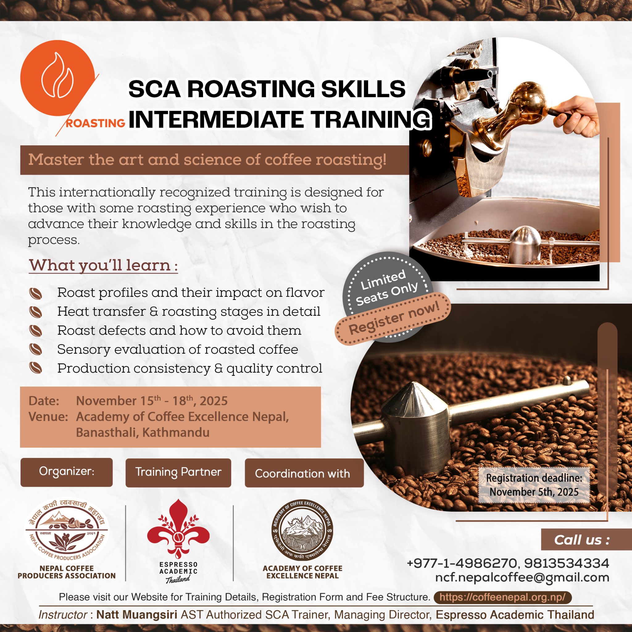 SCA Roasting – Intermediate Training – Nepal Coffee Federation